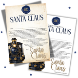 Letter From Santa - Navy Christmas Express Train- A4 Premium Card Blanks