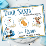BLUE DEAR SANTA CHRISTMAS EVE MAT | PREMIUM LEATHERETTE PLACEMATS