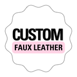 Custom printed faux leather fabric for hair bows and crafts by Eliza Henri Crafts