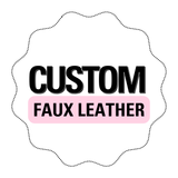 Custom printed faux leather fabric for hair bows and crafts by Eliza Henri Crafts