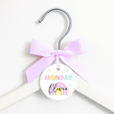 Rainbow Pinks- Days of the Week Personalised Faux Leather Hanger Tags- Pre-Cut- Set of 7
