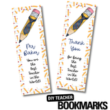Tie Pencil Teacher Bookmarks- DIY Faux Leather Cutout Sheets