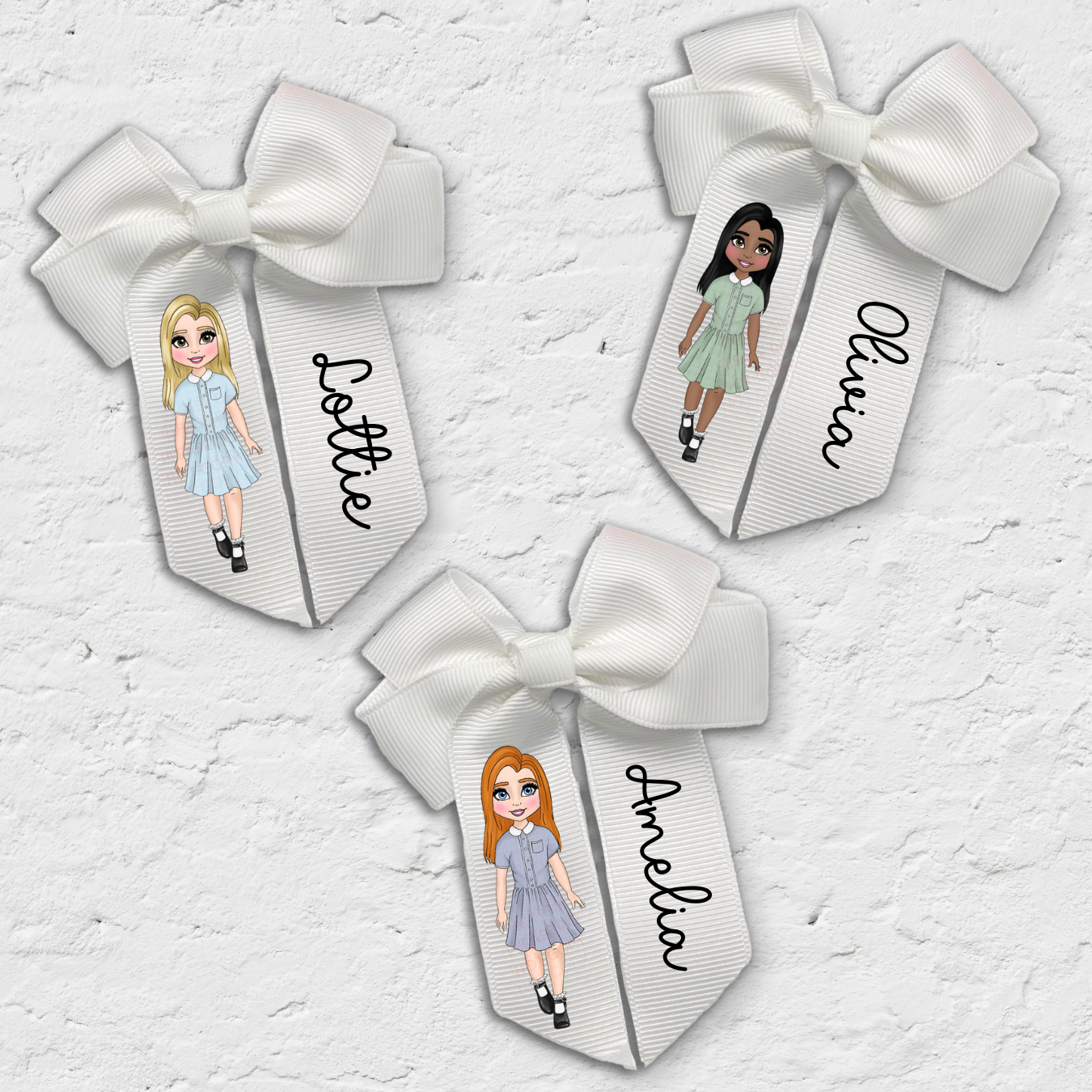 Mini Customised School Dolly's DTF Full Colour Transfers-  approx 2'' Tall - Eliza Henri