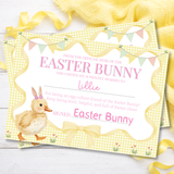 PRINTED RANGE - DUCK BUNNY WITH BOW- A4 LANDSCAPE CERTIFICATE