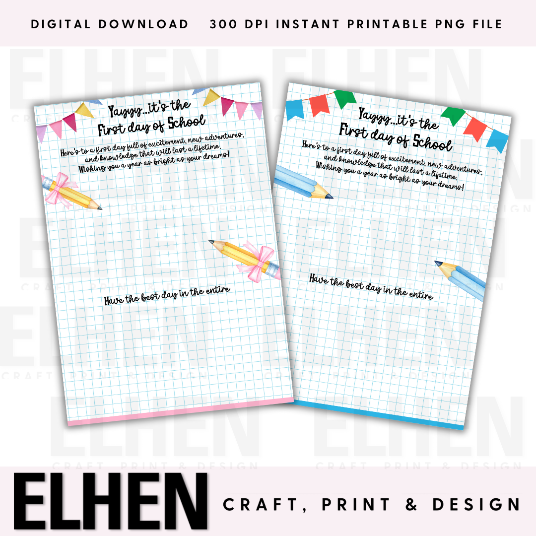 FIRST DAY OF SCHOOL IN THE ENTIRE GALAXY BOARDS- DIGITAL DOWNLOAD- 2 DESIGNS - Eliza Henri