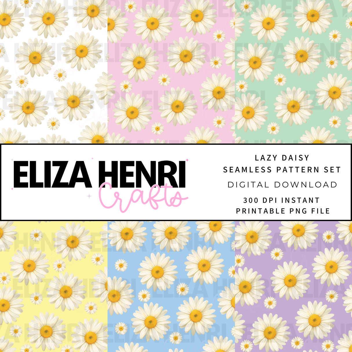 PASTEL GINGHAMS SEAMLESS PATTERN SET - Eliza Henri
