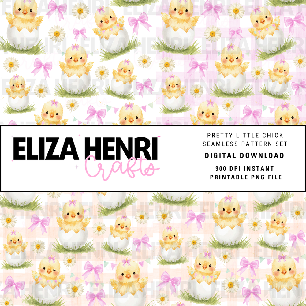 PRETTY LITTLE CHICK SEAMLESS PATTERN SET - Eliza Henri