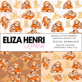 BRAVE LITTLE MONKEY SEAMLESS PATTERN SET - Eliza Henri
