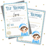 Premium Elf Report Card- Blue