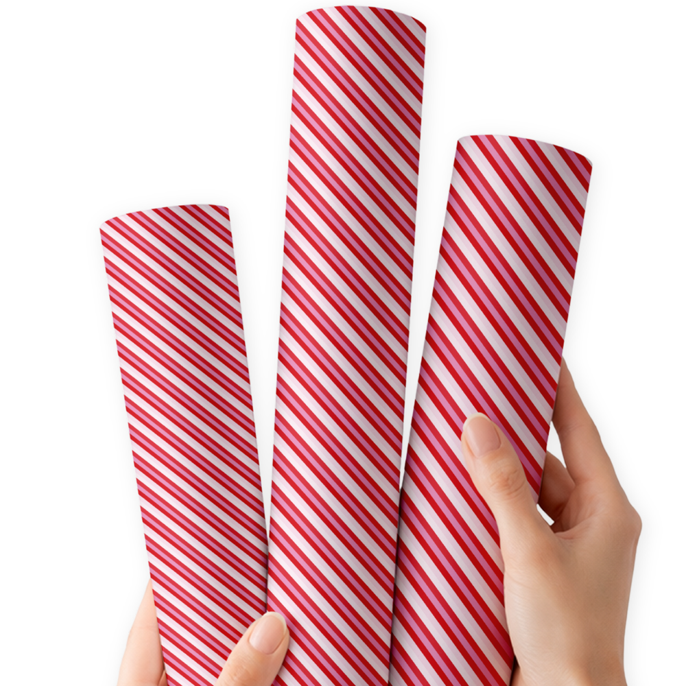Candy Cane Stripes | Premium Faux Leather Fabric