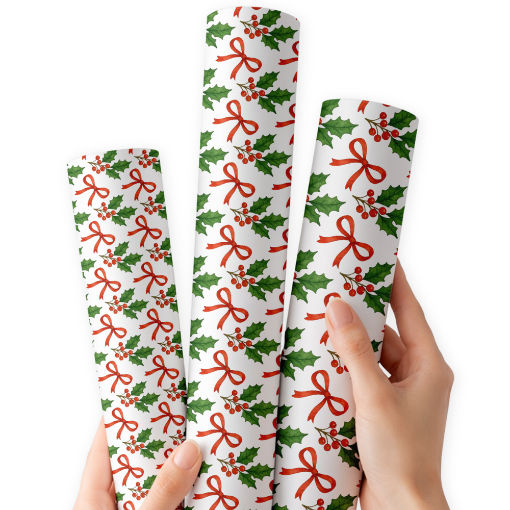 Holly Bow Jolly | Premium Faux Leather Fabric
