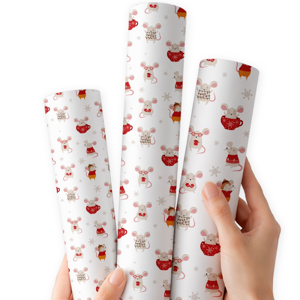 Merry Little Mouse-mas | Premium Faux Leather Fabric