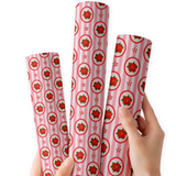 Poinsettia & Peppermint | Premium Faux Leather Fabric