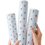 Snowman Check | Premium Faux Leather Fabric