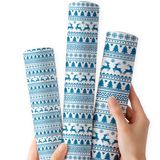 Frosty Fair Isle | Premium Faux Leather Fabric