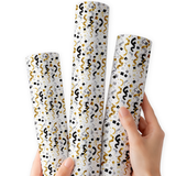 Midnight Confetti | Premium Faux Leather Fabric