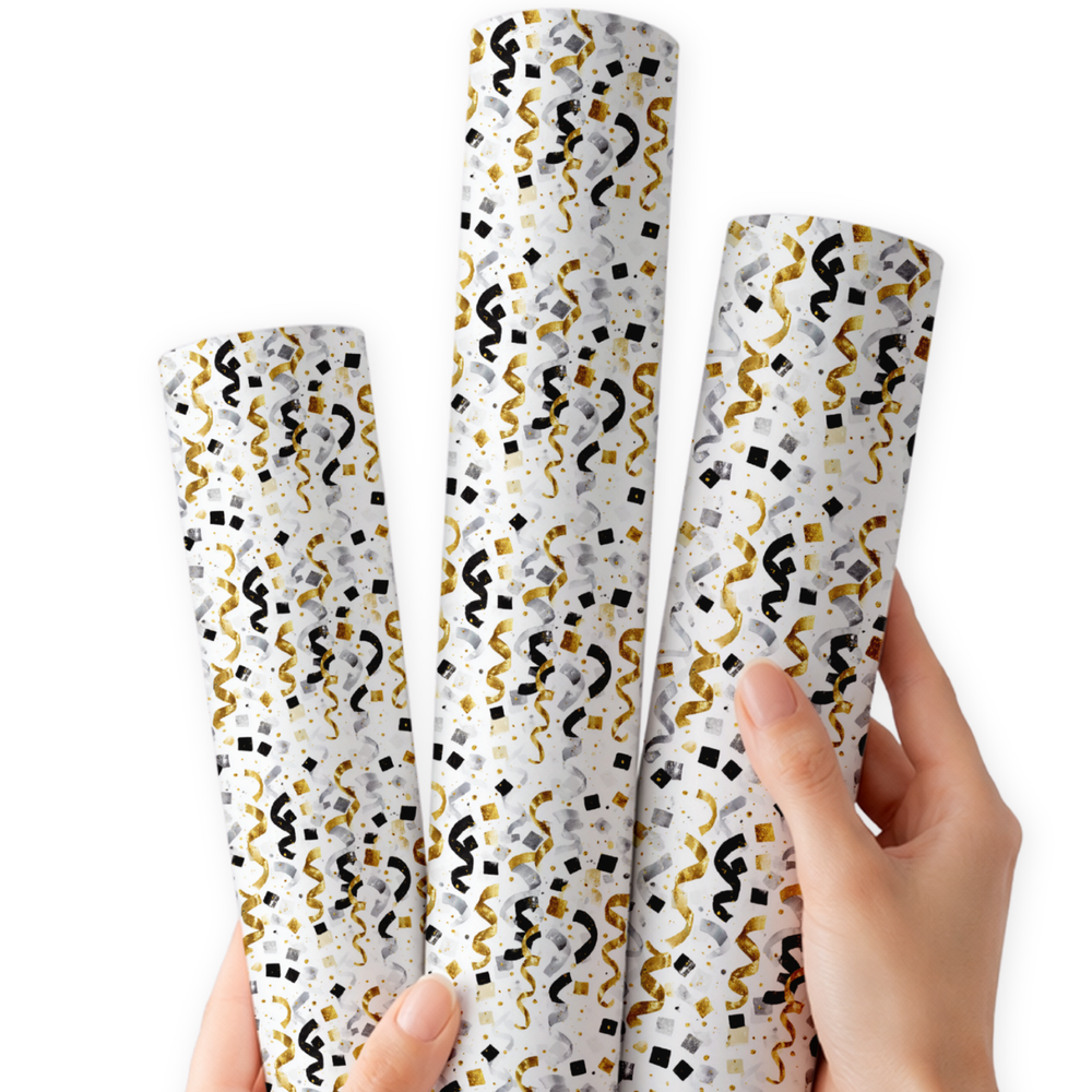 Midnight Confetti | Premium Faux Leather Fabric