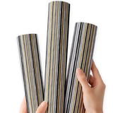 Midnight Pinstripe Sparkle | Premium Faux Leather Fabric