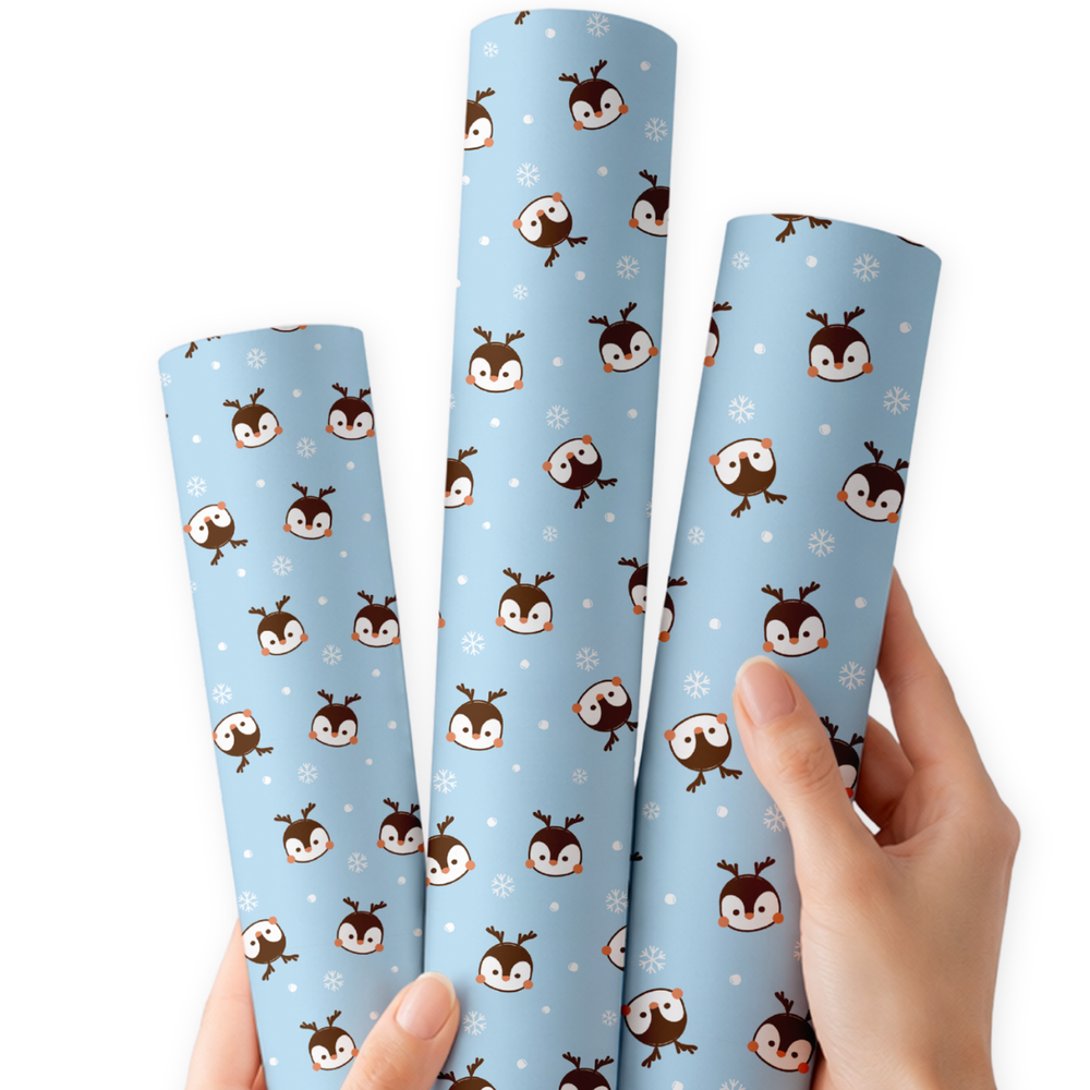 Oh deer, I'm a Penguin | Premium Faux Leather Fabric