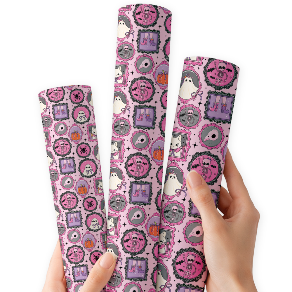 Pretty Haunted Portraits | Premium Faux Leather Fabric