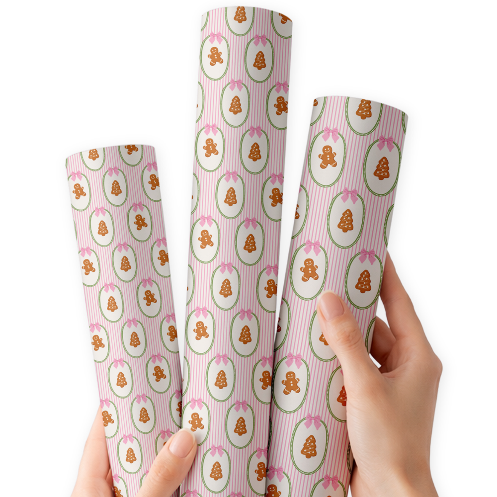 Pink Cookie Christmas | Premium Faux Leather Fabric