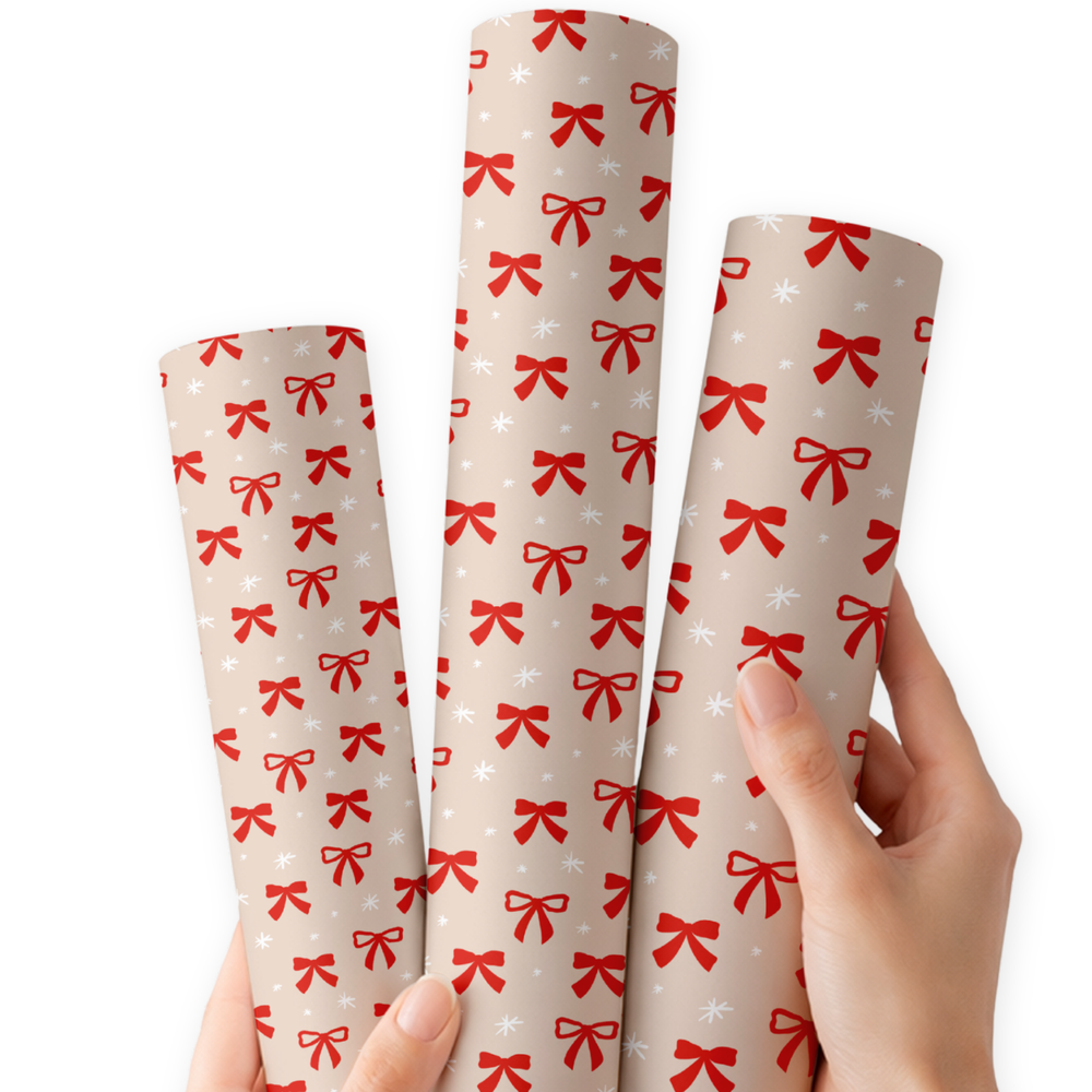 Bows & Snows | Premium Faux Leather Fabric