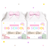 Girls First Day of School - Last Day of School Treat Box Labels- UV Decal