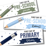 First Day of School Boys Pencil Banners | UV Printed PVC - 77cm X 25cm - Eliza Henri