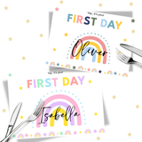Rainbow First Day Placemat- PREMIUM FAUX LEATHER PLACEMAT