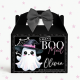 Pink Witch Ghost Treat Box Labels- UV Decal