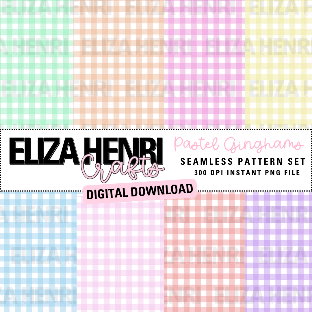 PASTEL GINGHAMS SEAMLESS PATTERN SET - Eliza Henri