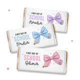 First Day of School Chocolate Wrappers - Glitter Bow Pencils