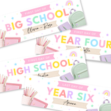 Girls First Day of School Banners | UV Printed PVC - 77cm X 25cm