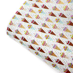 Cute Kawaii Sprinkle Cones Premium Faux Leather Fabric Sheets - Eliza Henri