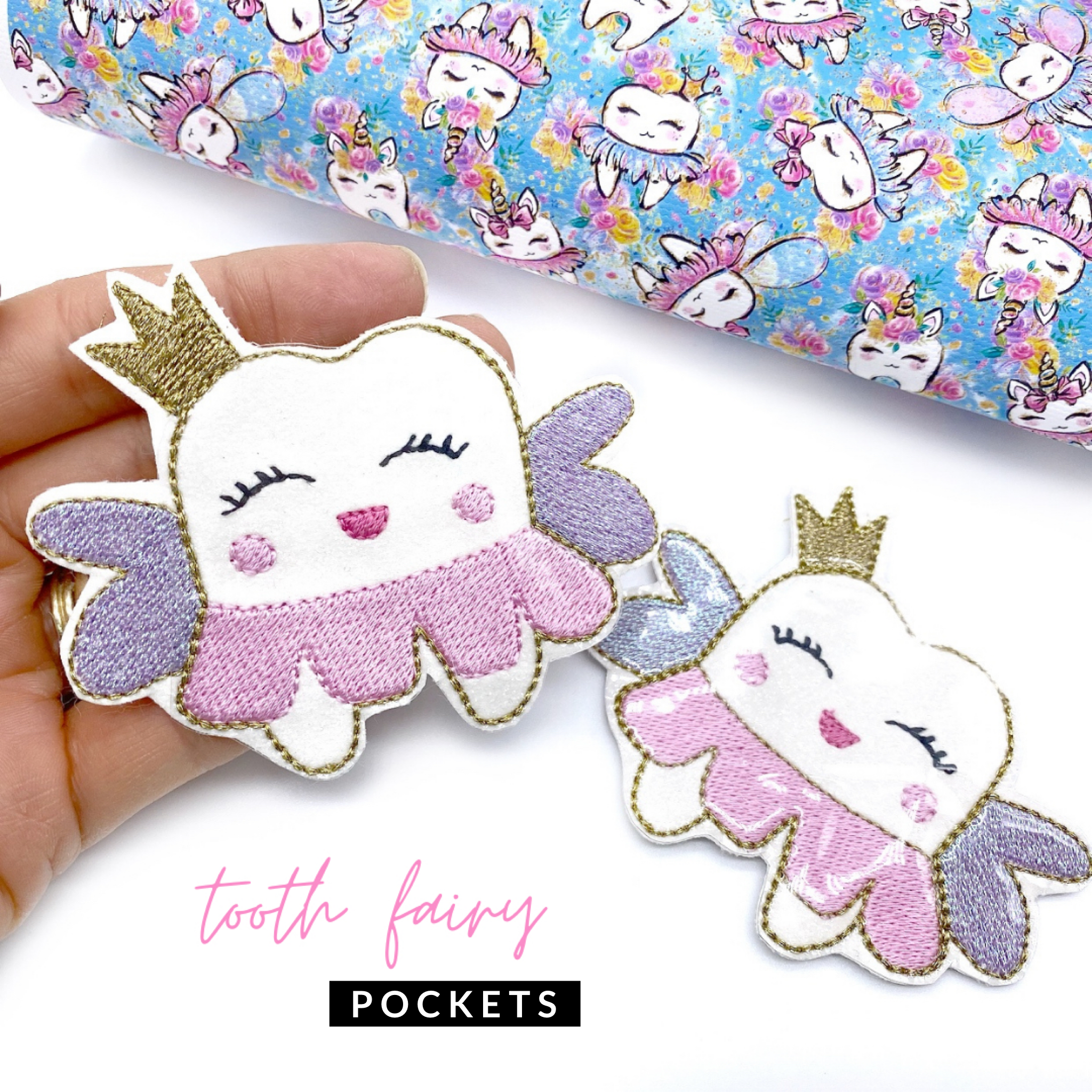 Embroidered Tooth Fairy Tooth/Coin Pocket Pouch - Eliza Henri