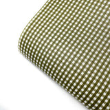 Olive Green Gingham Mini Premium Faux Leather Fabric Sheets - Eliza Henri