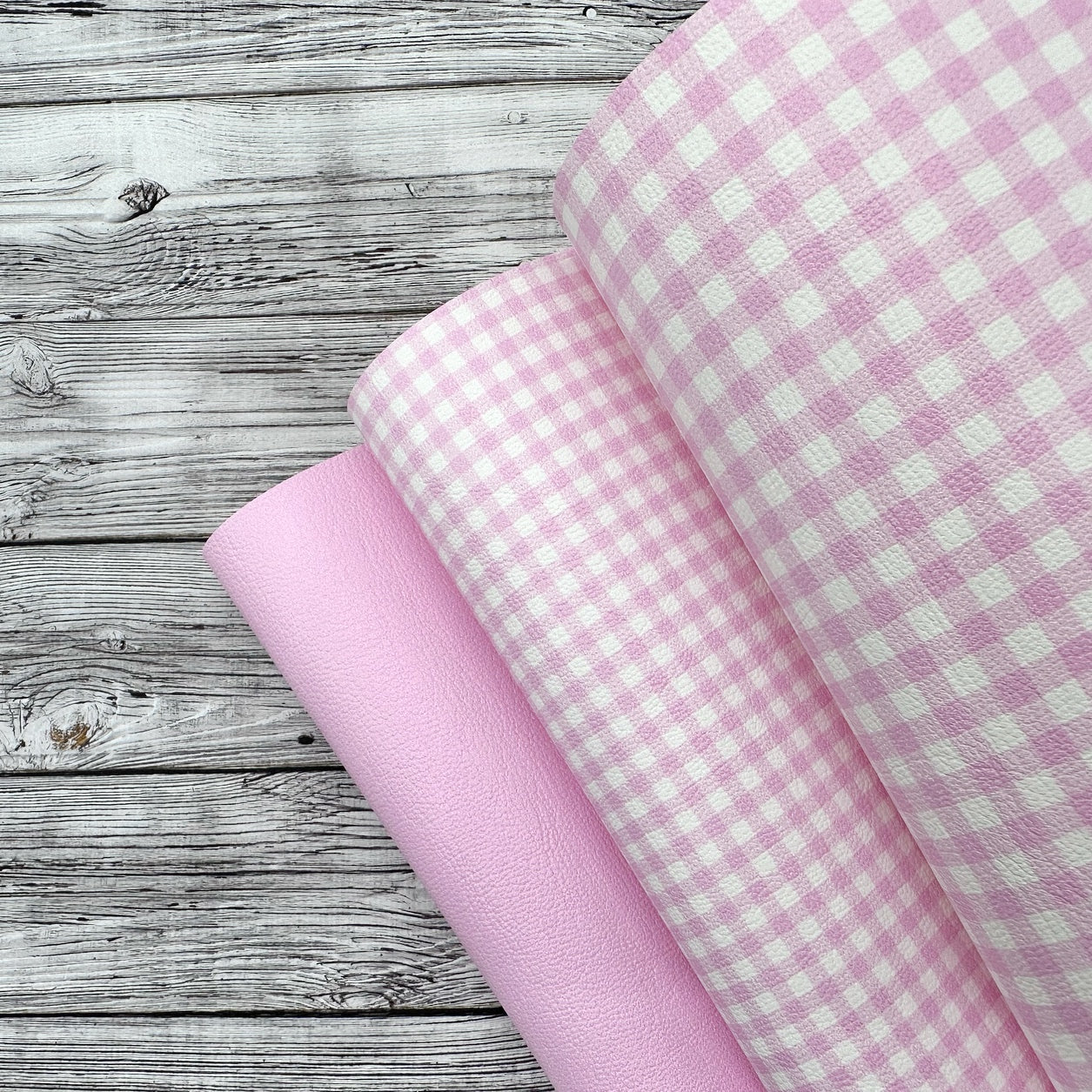 Baby Pink Gingham Core Faux Leather Trio - Eliza Henri