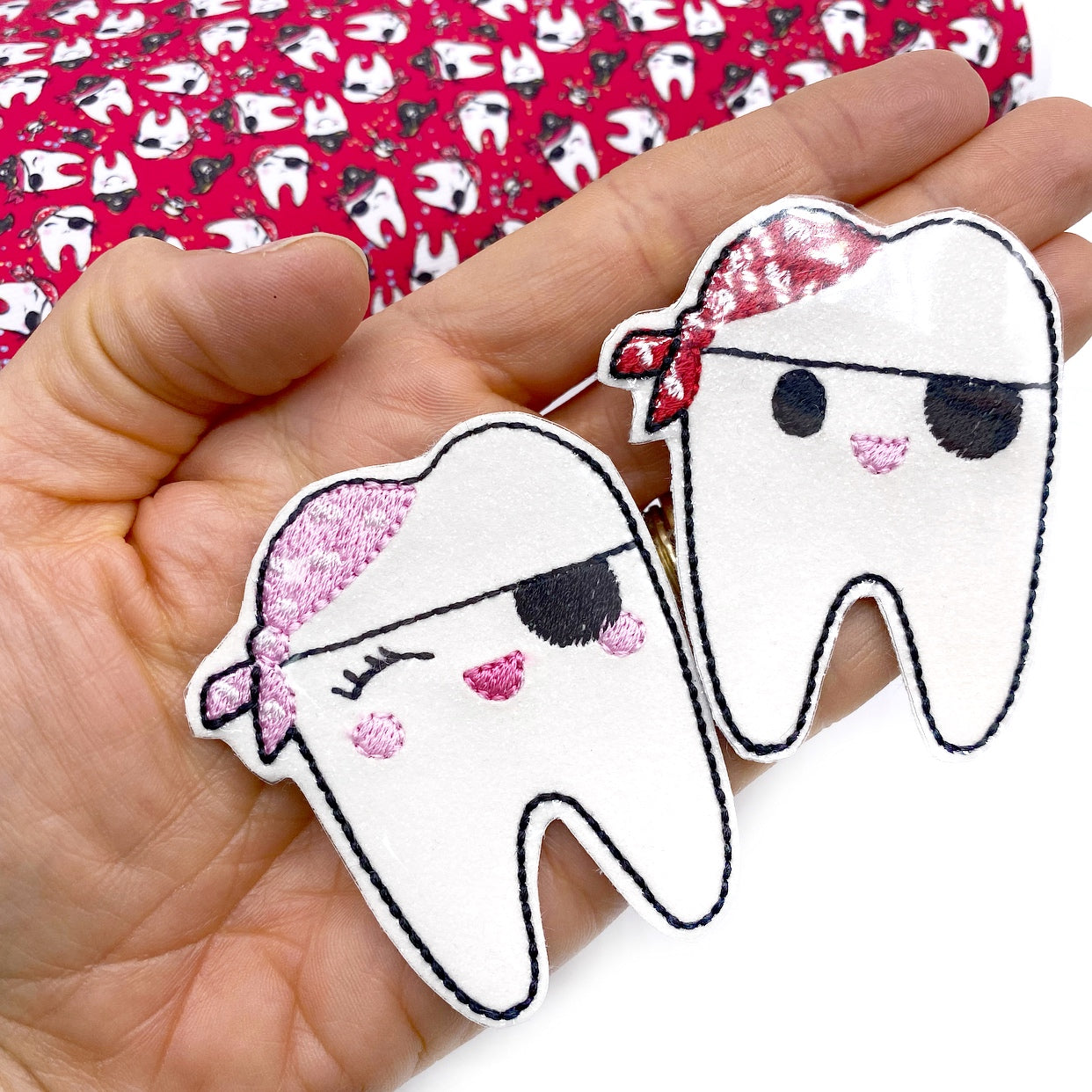 Embroidered Tooth Fairy Tooth/Coin Pocket Pouch - Eliza Henri