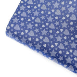 Denim Stars & Hearts Premium Faux Leather Fabric Sheets