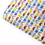 Cute Rainbow Friends Premium Faux Leather Fabric Sheets - Eliza Henri