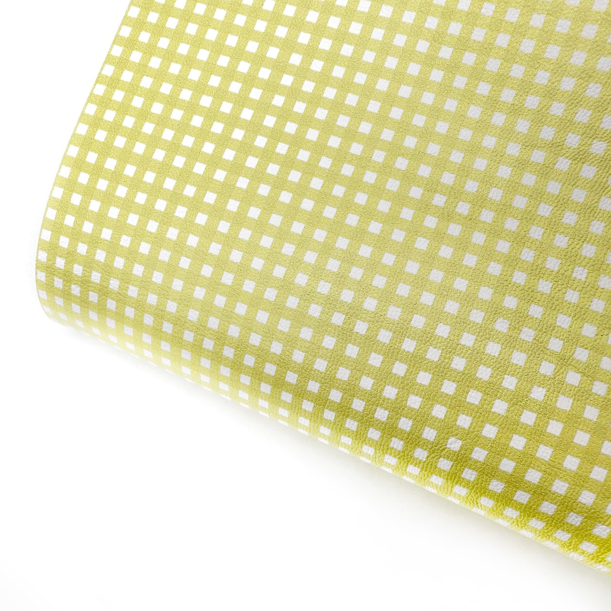 Lemon Gingham Mini Premium Faux Leather Fabric Sheets - Eliza Henri