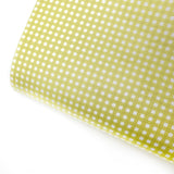 Lemon Gingham Mini Premium Faux Leather Fabric Sheets - Eliza Henri