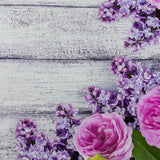 Lilac & Pink Rose Floral Wooden Canvas Photography Background - Eliza Henri