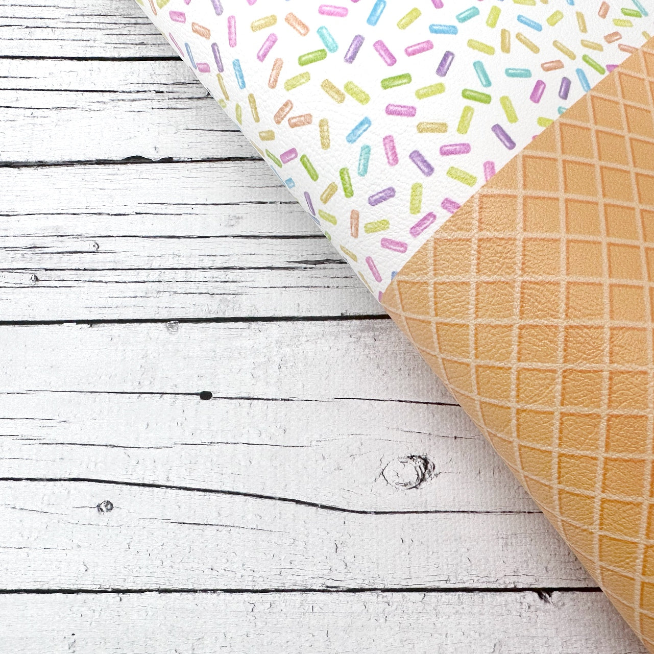 Ice Cream Sprinkles Faux Leather Fabric Sheets - Eliza Henri