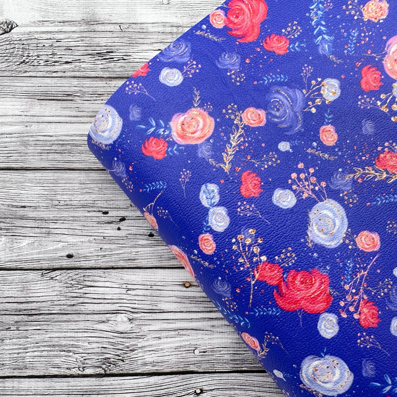 Beautiful Liberty Blooms Premium Faux Leather Fabric Sheets - Eliza Henri