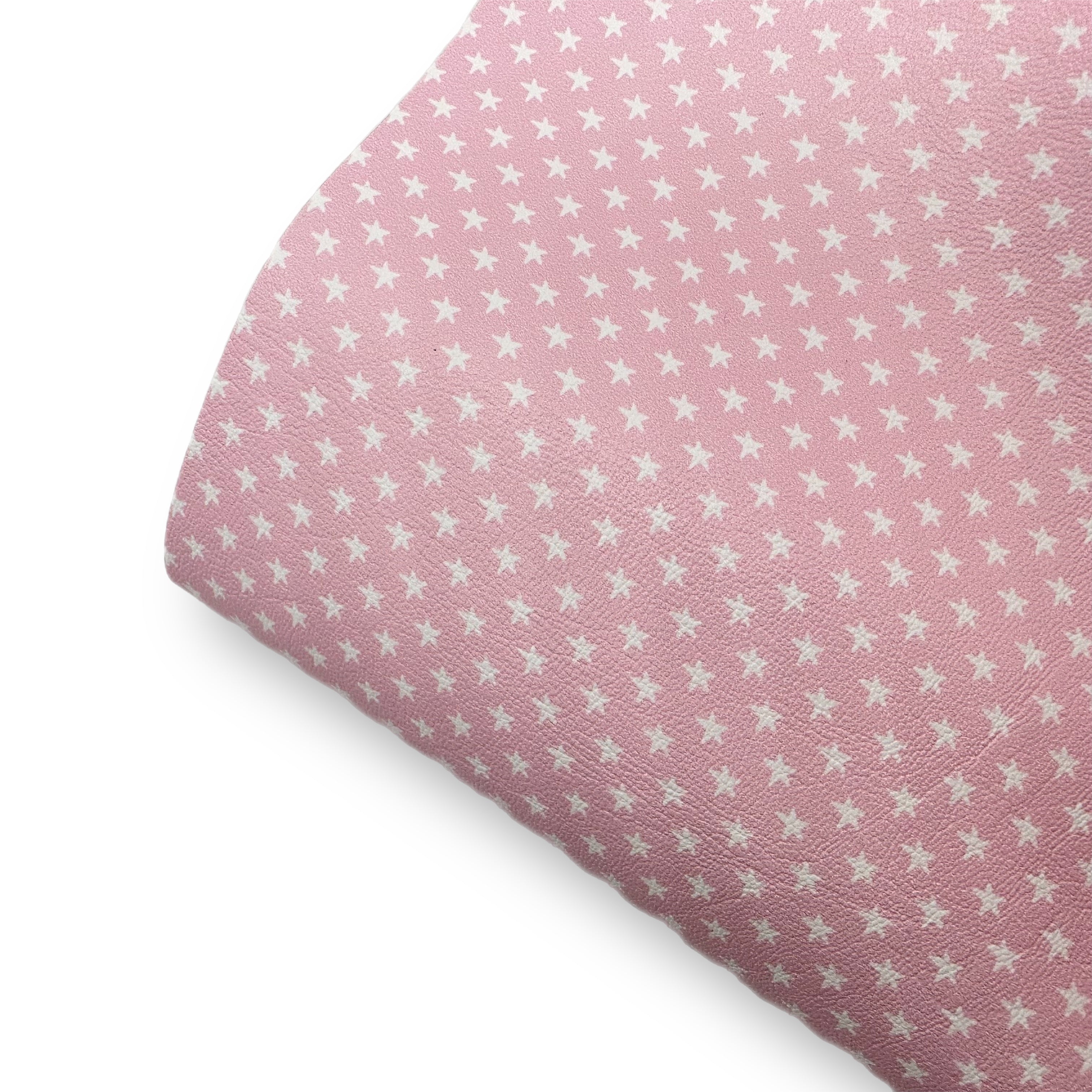 Soft Pink Stars Premium Faux Leather Fabric Sheets - Eliza Henri