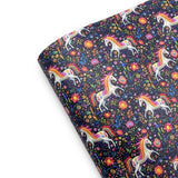 Embroidered Unicorns Premium Faux Leather Fabric Sheets - Eliza Henri