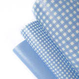 Light Blue Gingham Core Faux Leather Trio