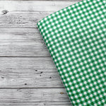 Emerald Green Gingham Mini Premium Faux Leather Fabric Sheets - Eliza Henri