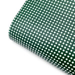 Bottle Green Gingham Mini Premium Faux Leather Fabric Sheets - Eliza Henri